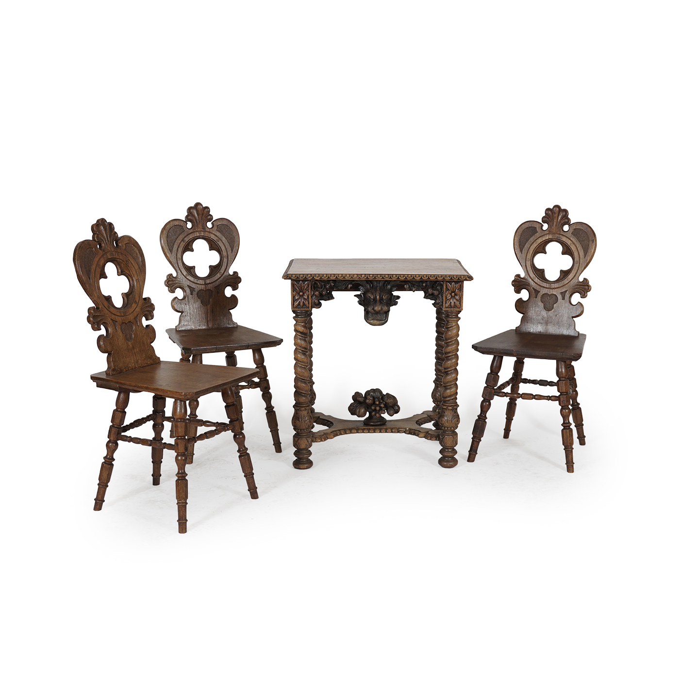 austrian antique table and chairs in historism